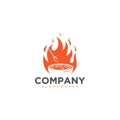 Logo template for barbecue restaurant