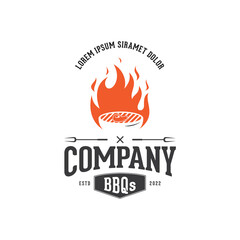 Barbecue emblem vintage logo inspiration