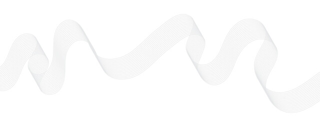 Abstract wavy gray blend liens stream element for design on white background, with shadow. Vector illustration, Wavy stylized lines created using blend tool.