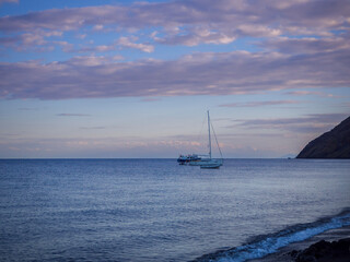 Stromboli -sailboat at sunset 