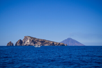eolie sea and mountains