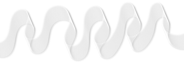 Abstract wavy gray blend liens stream element for design on white background, with shadow. Vector illustration, Wavy stylized lines created using blend tool.