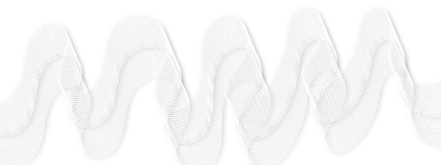 Abstract wavy gray blend liens stream element for design on white background, with shadow. Vector illustration, Wavy stylized lines created using blend tool.