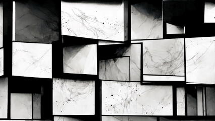 Abstract Black and White Background Illustration