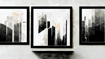 Abstract Black and White Background Illustration