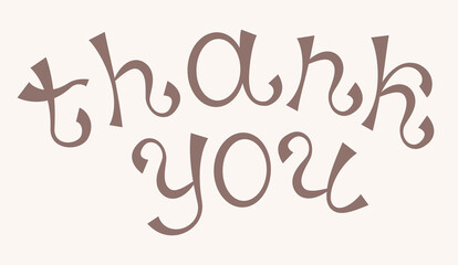 Thank You calligraphy. Thank you card. Vector illustration.