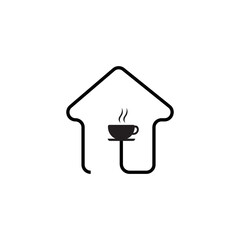utility icon in flat style in the form of coffee house.