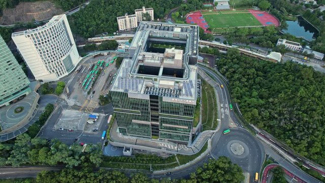 Aerial view of the Hospital, CUHK Medical Centre in University MTR Station