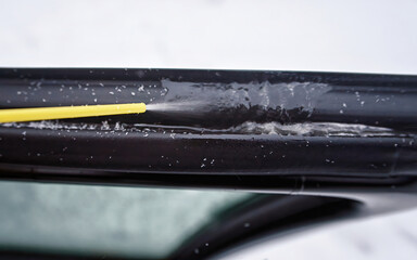 Silicone spray treatment car rubber elements before winter. Lube window channels, protect in cold...