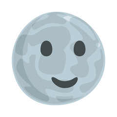Fototapeta premium Moon Face Sign Emoji Icon Illustration. Night Vector Symbol Emoticon Design Clip Art Sign Comic Style.