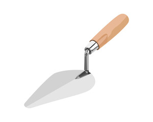 Vector Illustration bricklaying trowels isolated on white background. Carpentry tools.