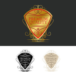 12 Labels and Logotypes design set. Retro Typography, Premium Quality design. Badges, Logos, Borders, Arrows, Icons.