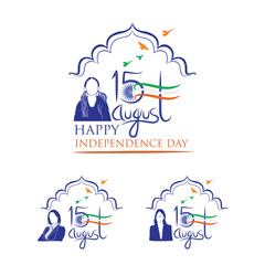 15 August, India Independence day celebration vector illustration. logo and icon collection.  The day of 15th August in 1947 has been embossed in the golden history of India. It is the day when India 