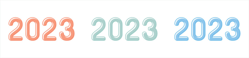 2023 happy new year icon symbol signs vector illustration