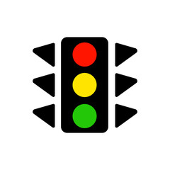 Symbol of traffic light sign. Sign is caution use control the driving of vehicles on the road.