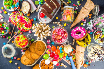 Selection of colorful sweets