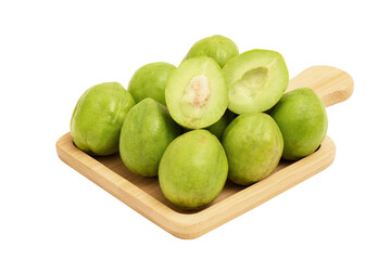 Terminalia chebula or chebulic myrobalans fruits on tranparent background.