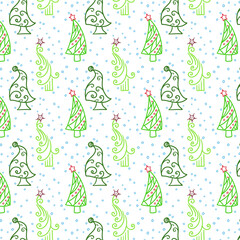 seamless pattern with Christmas trees time for your design 