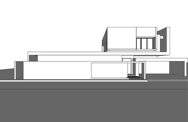 house building sketch architecture 3d illustration