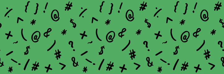 pattern with the image of keyboard symbols. Punctuation marks. Template for applying to the...