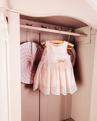Wardrobe after renovation painted in beige color