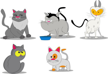cats of different styles in comics and this is pack