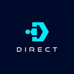 Obraz premium initial D and forward arrow for Direct logo