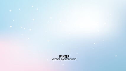 Blurred winter light snowflakes multicolor gradient background.