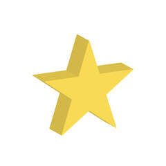 3d star icon on white background