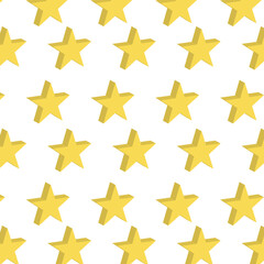 Pattern of 3d stars on a white background