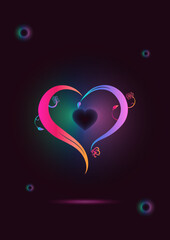 Gradient Neon Heart Design