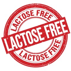 LACTOSE FREE text written on red round stamp sign