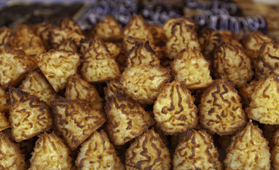 Coconut pastes in a market