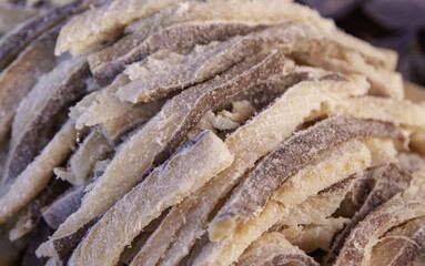 Dried cod in a market