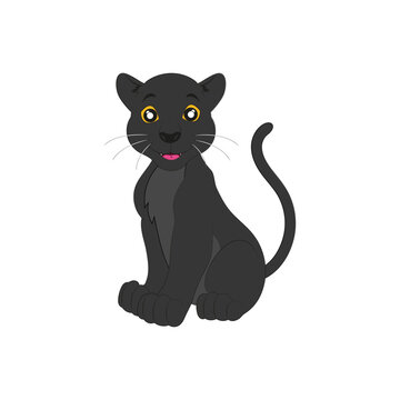 Black Panther Cartoon Character Vector