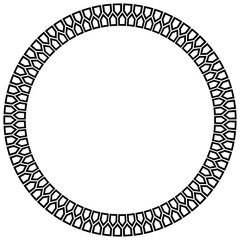 Abstract Aztec frame. Circle tribal ethnic pattern in black and white color background. Tattoo concept.
