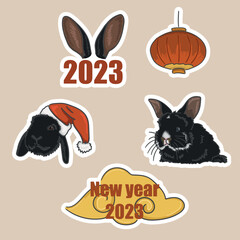 Chinese New Year 2023. Black rabbit.