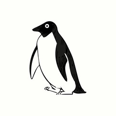 penguin illustration isolated white background