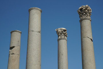 Columns in Perge Ancient City in Antalya, Turkiye
