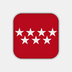 Madrid flag, provinces of Spain. Vector illustration.