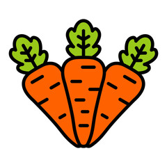 Carrot Filled Line Icon