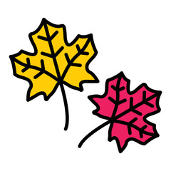 Maple Leaf Filled Line Icon