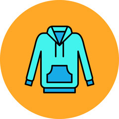 Hoodie Multicolor Circle Filled Line Icon