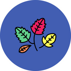 Leaves Multicolor Circle Filled Line Icon