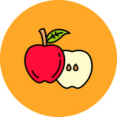 Apple Multicolor Circle Filled Line Icon