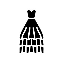 ballgown wedding dress glyph icon vector. ballgown wedding dress sign. isolated symbol illustration