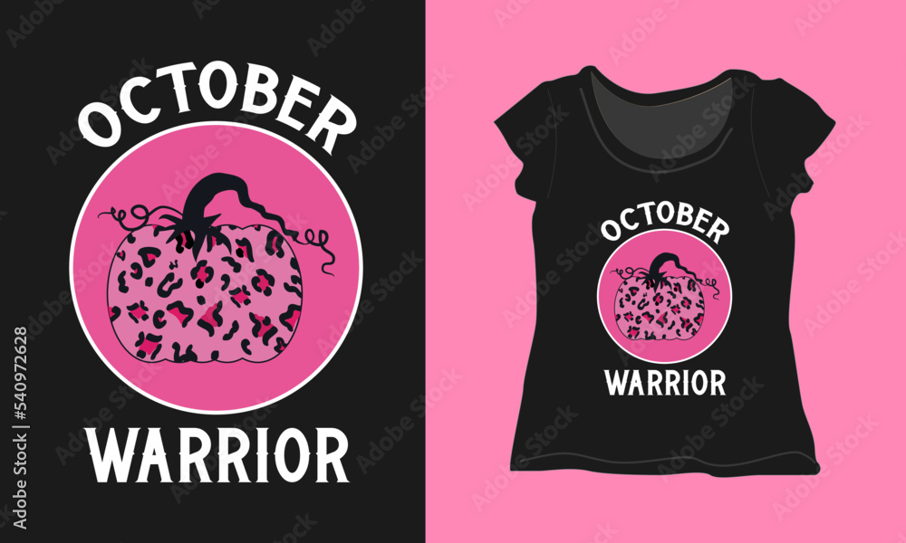 Sticker October Warrior Patterned T-shirt Design Template