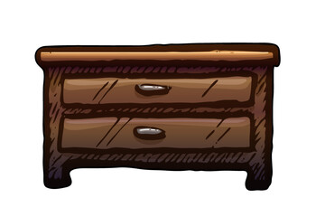 bedside table vector illustration on white background