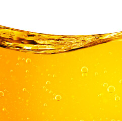 Liquid flows orange wave, for the project, oil, honey, beer, juice or other variants, isolated