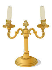 candlestick and two candles